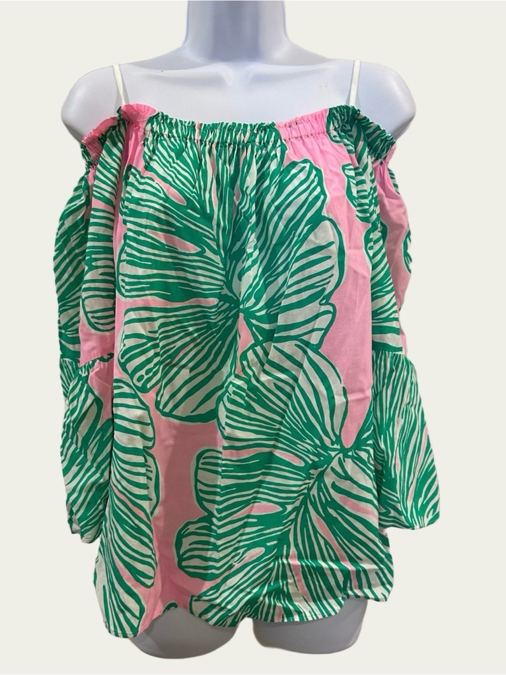 LILLY PULITZER Nevie Off Shoulder Top Who Let the Fronds Out